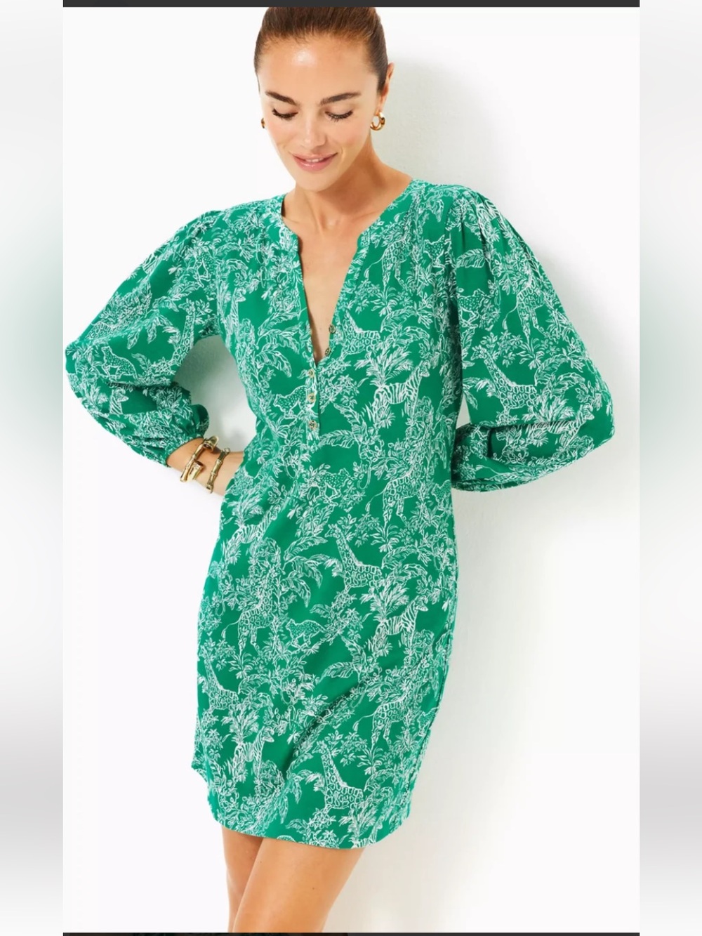 NWT Lilly Pulitzer Emery Dress In Safari Party Print Size XXS